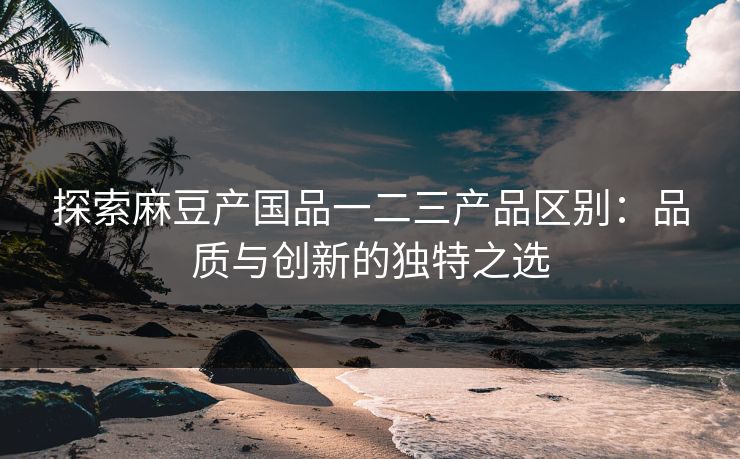 探索麻豆产国品一二三产品区别：品质与创新的独特之选