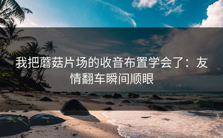 我把蘑菇片场的收音布置学会了：友情翻车瞬间顺眼