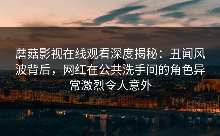 蘑菇影视在线观看深度揭秘：丑闻风波背后，网红在公共洗手间的角色异常激烈令人意外